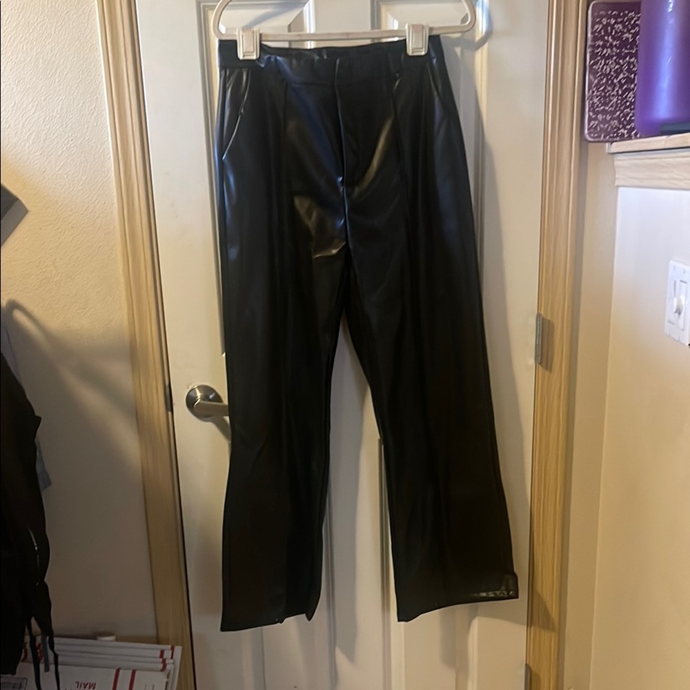 Black Faux Leather Pants